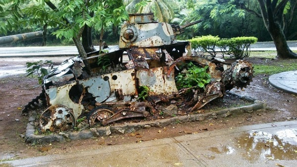 tank left in Saipan