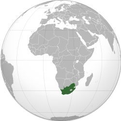 南アフリカ共和国の位置
